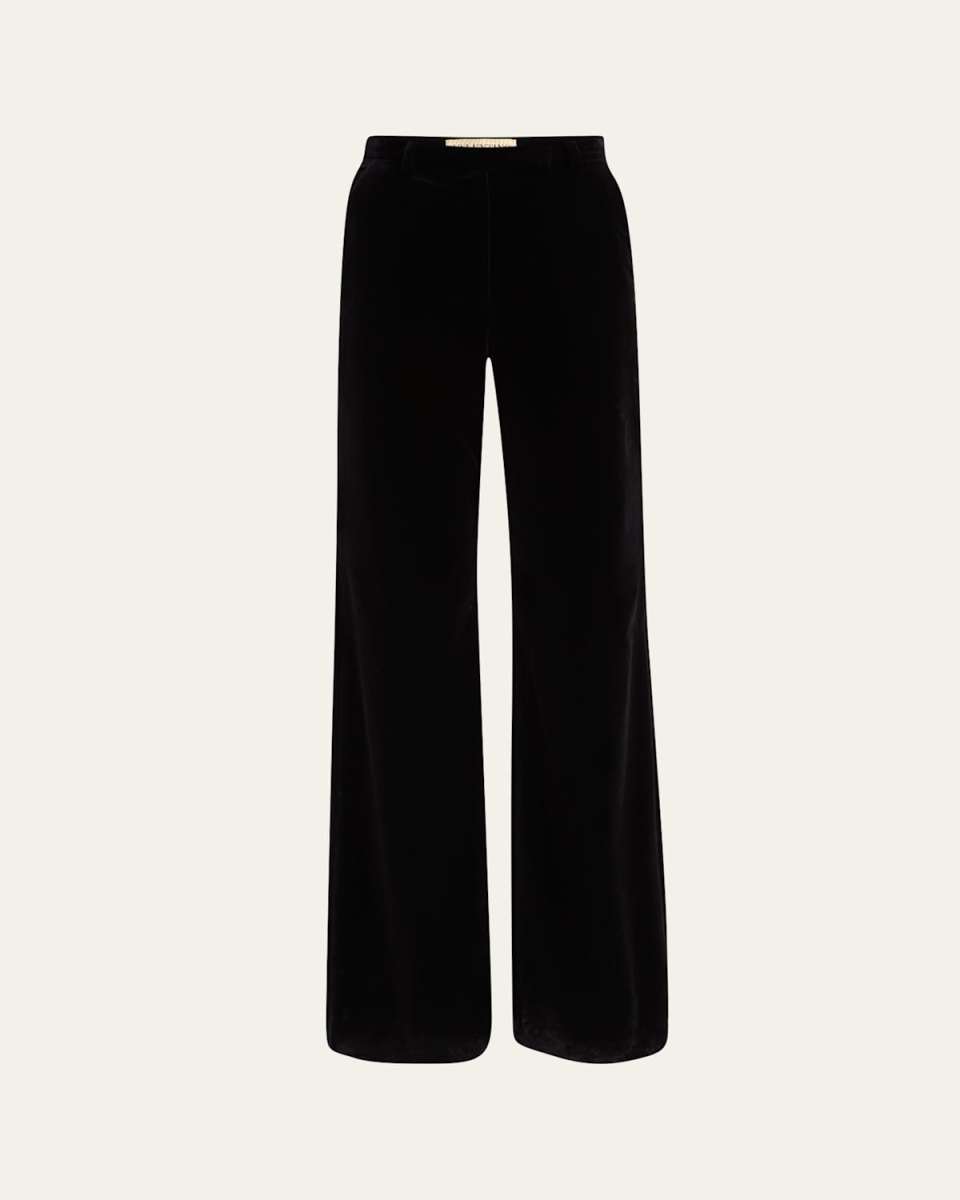 Velvet Wide-Leg Pants